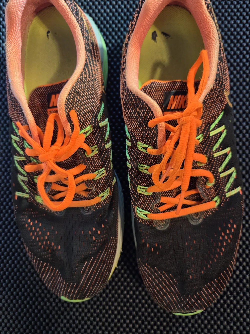 Nike Zoom Running Shoes - Black with Orange & Neon Green